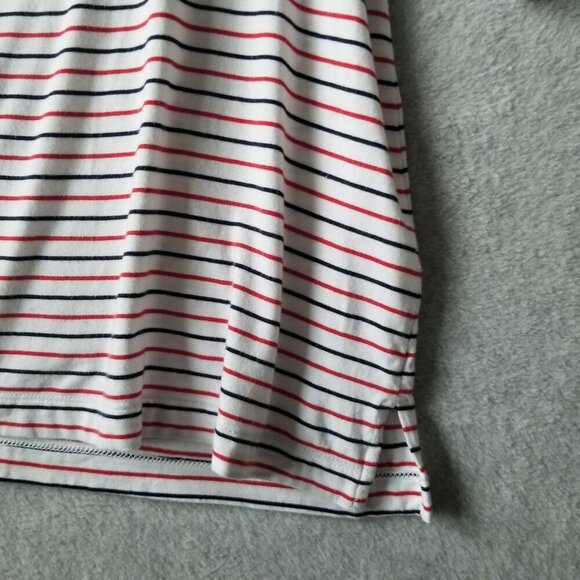 J Jill Size XL Striped VNeck Stretch Tunic Top Pullover 3/4 Bell Sleeve Comfy - Picture 4 of 8